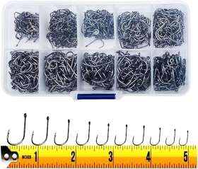 300pcs Small High-Carbon Steel Barbed Fishing Hooks