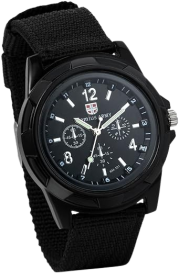 Men's Black Military Style Sports Watch