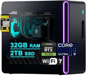 Dell Alienware Aurora Gaming Desktop Intel 24-core (Ultra 9, 32GB RAM, RTX 5080 16GB, 2TB SSD)