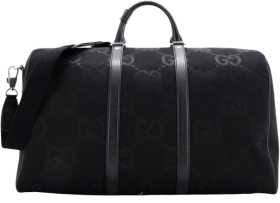 Gucci Pre-Loved Black Duffle Bag Jumbo Canvas Large