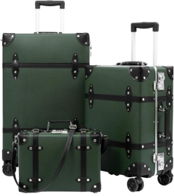 Large Capacity Vintage Luggage Set With TSA Lock