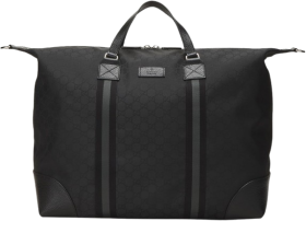 Gucci Pre-Loved Black Nylon Duffle Bag XL