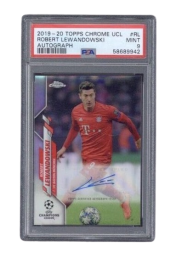 2019 Topps Chrome UCL Robert Lewandowski Signed PSA 9