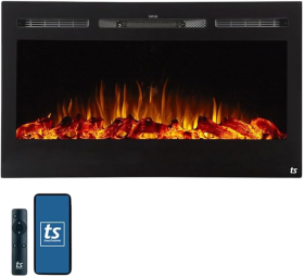 Touchstone Smart Electric Fireplace-The Sideline 36" Wide-in Wall Recessed