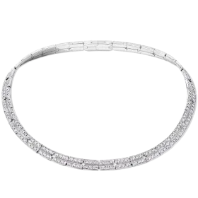 Tumbler Necklace, White Gold and Diamonds