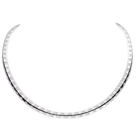 Le Damier de Louis Vuitton Large Necklace, White Gold and Diamonds