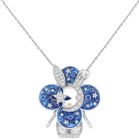 Vivienne Rabbit Pendant, White Gold, Lacquer, Diamonds & Colored Gemstones
