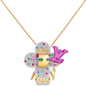 Vivienne Celebration Pendant, Yellow Gold, White Gold, Titanium, Diamonds and Colored Gemstones