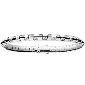 Le Damier de Louis Vuitton Medium Bracelet, White Gold and Diamonds