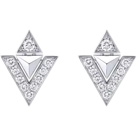 Pure V Earrings, White Gold and Diamonds