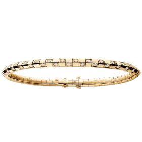 Le Damier de Louis Vuitton Small Bracelet, Yellow Gold and Diamonds