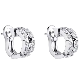Tumbler Earrings, White Gold and Diamonds