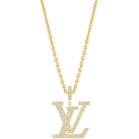 LV Medium Pendant, Yellow Gold And Diamonds