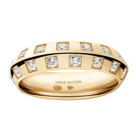 Le Damier de Louis Vuitton Medium Ring, Yellow Gold and Diamonds