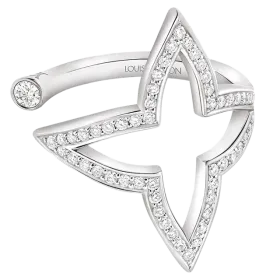 Ombre Blossom Open Ring, White Gold and Diamonds