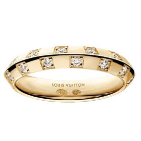 Le Damier de Louis Vuitton Small Ring, Yellow Gold and Diamonds