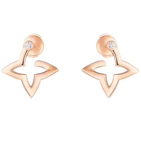 Ombre Blossom Mini Hoops, Pink Gold and Diamonds