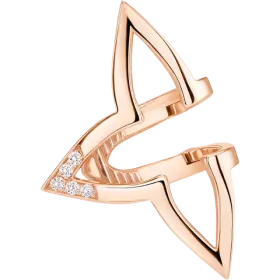 Ombre Blossom Earcuff, Pink Gold and Diamonds