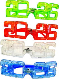 8pcs 2026 New Year Eyeglasses LED Light Up