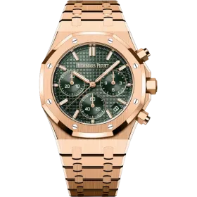 Audemars Piguet Royal Oak Chronograph Rose Gold Green Dial 50th Anniversary