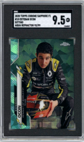 Esteban Ocon 2020 Topps Chrome Sapphire Variations Aqua Refractor 92/99 #10
