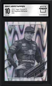 Max Verstappen 2021 Topps Chrome F1 BW RayWave Refractor