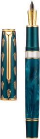 Hongdian N7 Blue Peacock Resin Piston Fountain Pen