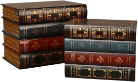 2 Vintage Wooden Fake Book Boxes