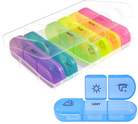 Weekly Pill Organizer 3 Times a Day