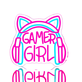 Mutank Gamer Girl Cat Headphones Neon Sign