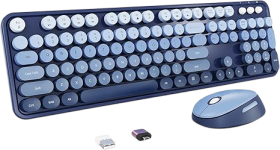 Nowlike Blue Wireless Keyboard and Mouse Combo