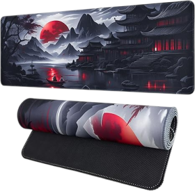 Anime Black Mousepad with Stitched Edges