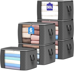 90 L Large Storage Bags, 6 Pack