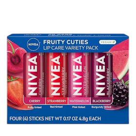 NIVEA Lip Care, Fruity Tinted Lip Balm Variety Pack