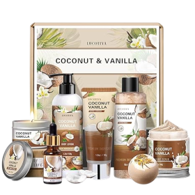 Bath and Body Gifts Set, Vanilla Coconut